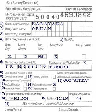 Migrasyon Kartı